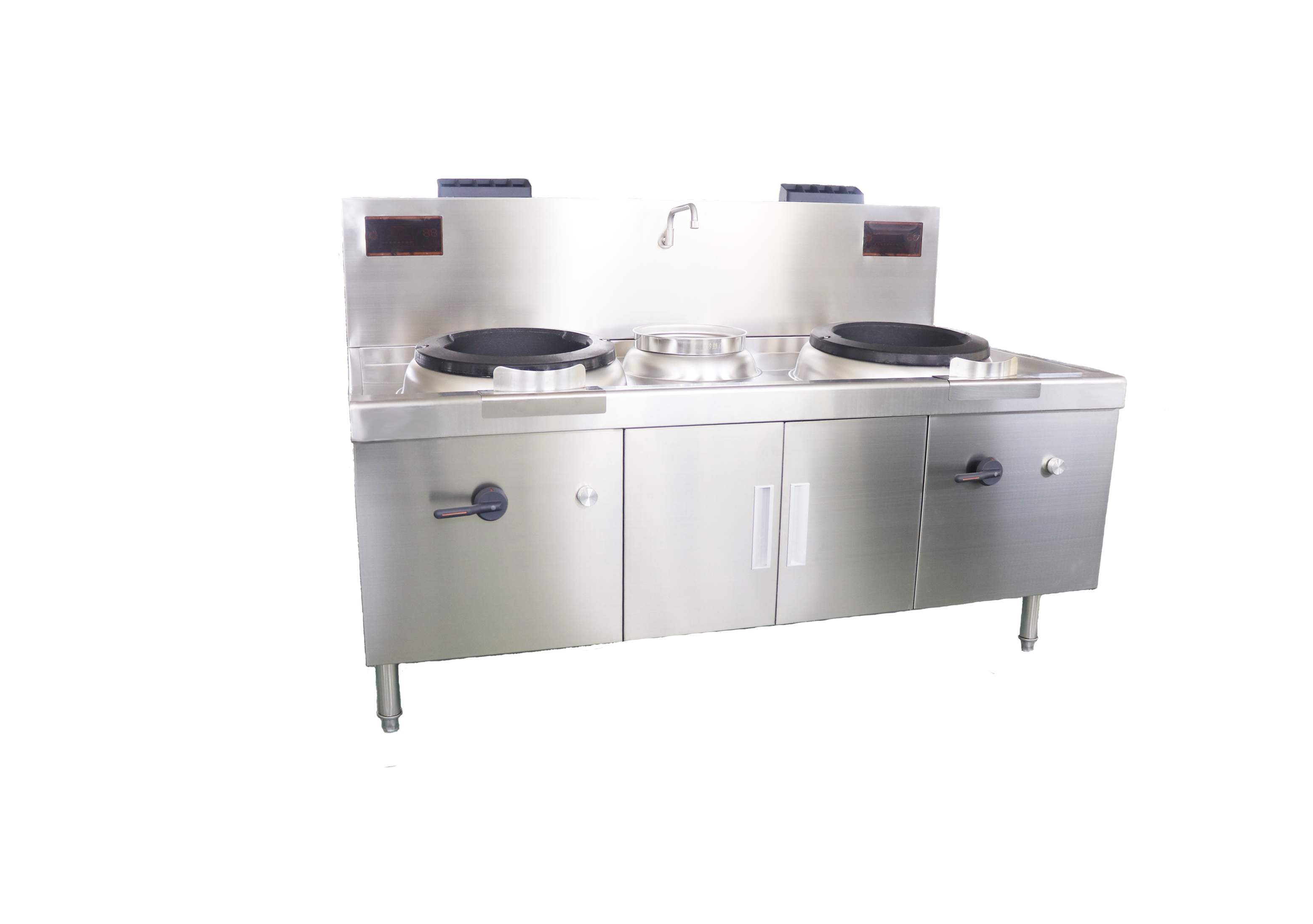 智能双炒单温灶